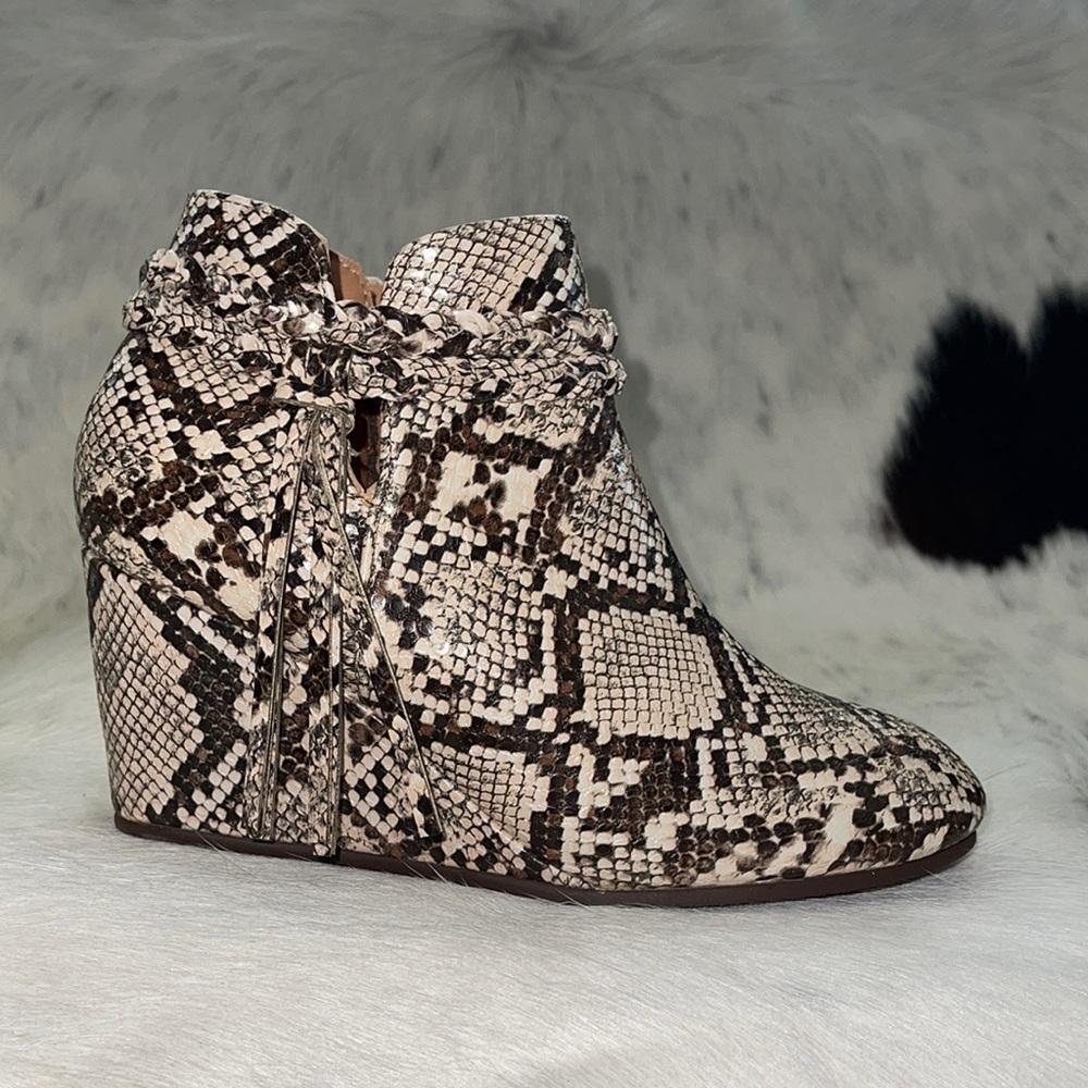 Braided Tasseled Wedge Booties